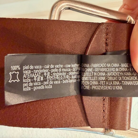 🌼 ZARA Wide Leather Floral Belt Brown Silver Metal Daisies 80 - Picture 13 of 14